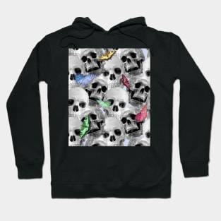 Skull Butterfly, Skulls And Rainbow Butterflies Hoodie